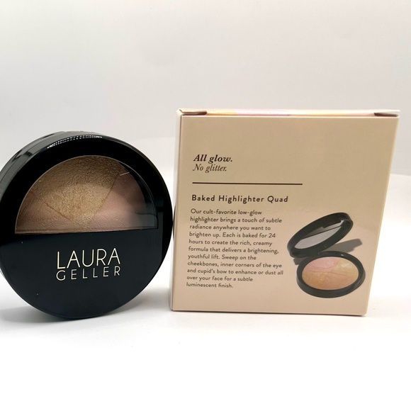 Laura Geller Baked HIGHLIGHTER Natural GLOW QUAD Portofino French Vanilla Rose - Picture 5 of 5